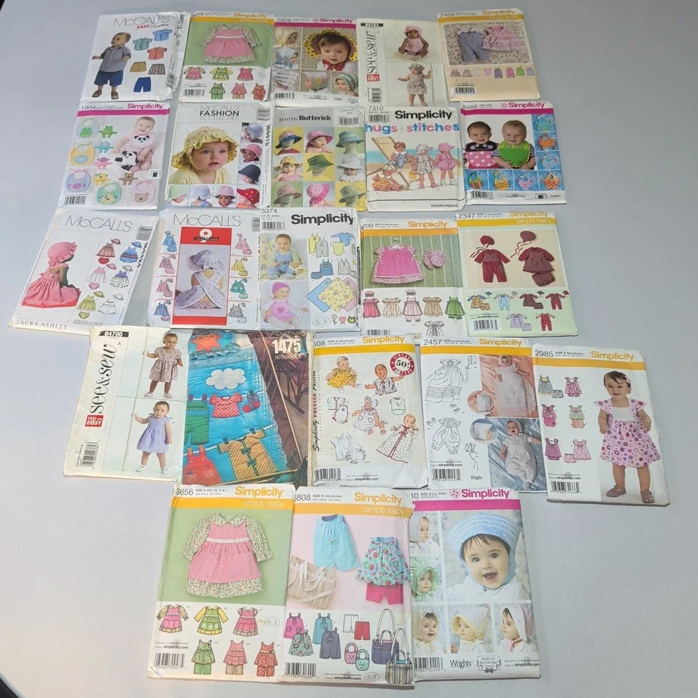 Lot of 22 Baby Toddler Sewing Patterns Cut Simplicity McCalls Butterick Vogue